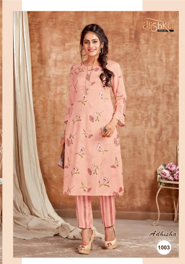 Alishka Adhisha Rayon Fancy Kurti With Pant Catalogue 